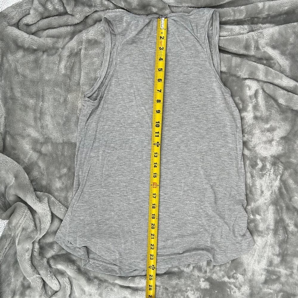 American Eagle Soft & Sexy Tank Top Gray EUC Blue Floral Embroidered Cottage SM - Picture 7 of 7